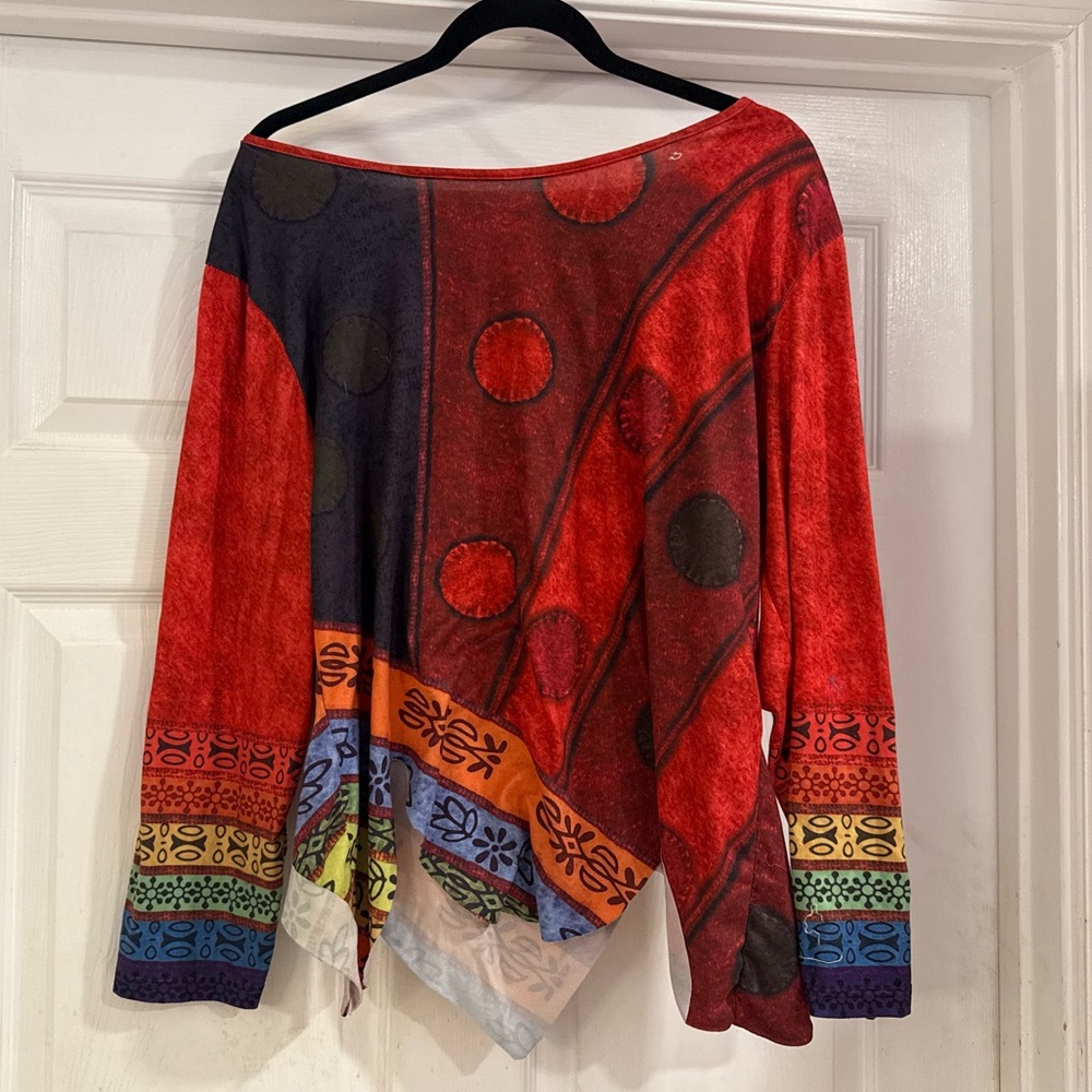 Colorful rainbow top fits medium